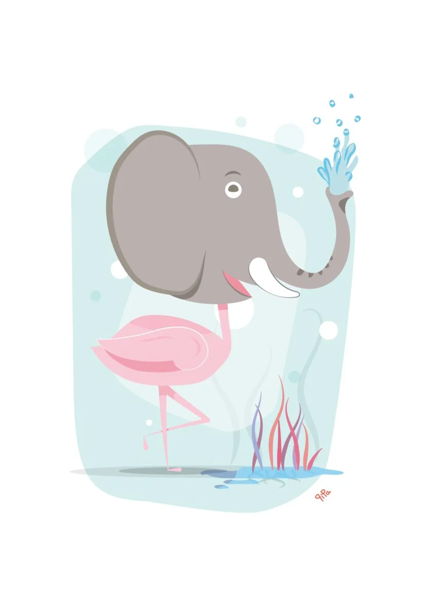 Affiche Flamephant, illustration de Pipa